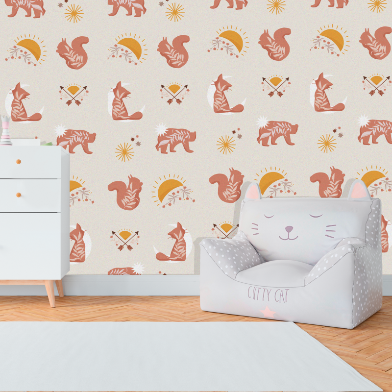 Papier peint pour enfants - Animaux nocturnes