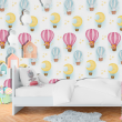 Kinderzimmer Tapete mit Luftballons und Tieren