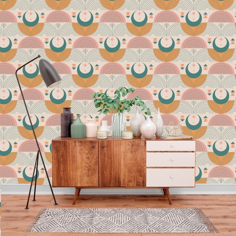 Papel Pintado Juvenil Boho Rosa