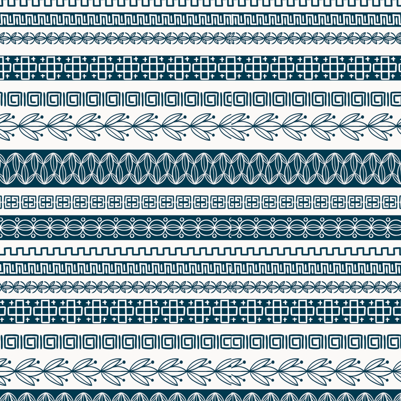 Blue Bohemian Striped Wallpaper