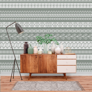 Green Bohemian Striped...