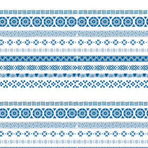 Blue Greek Striped Wallpaper