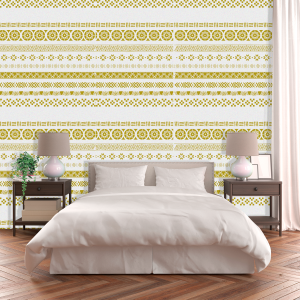 Green Greek Striped Wallpaper