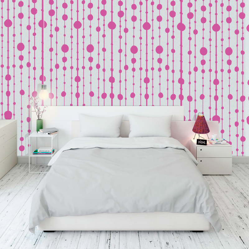 Pink Vertical Striped Wallpaper