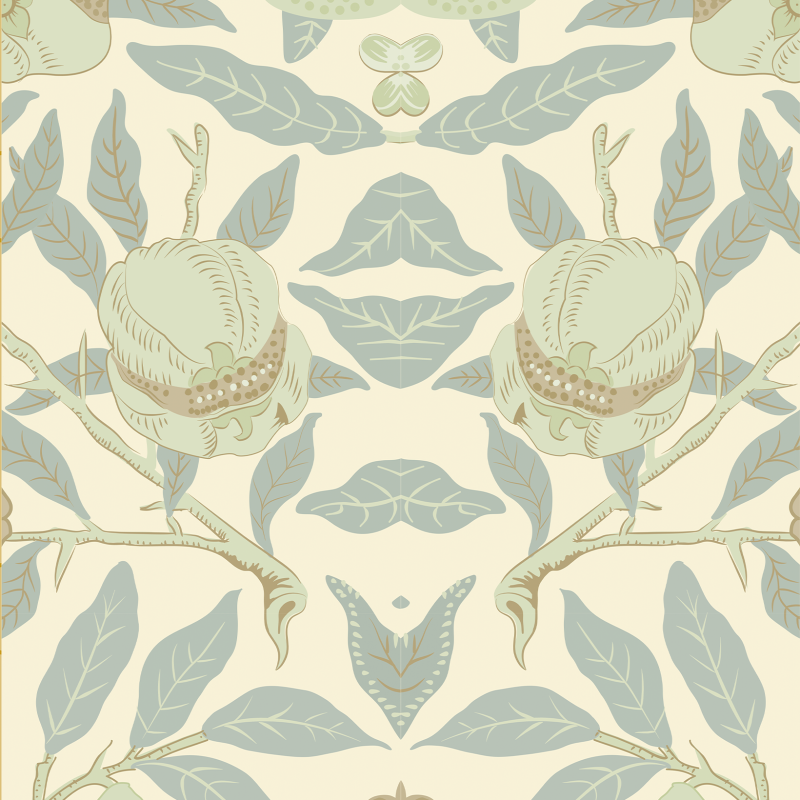 Floral Wallpaper Seeds in Greens