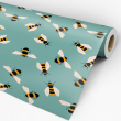 Papier peint animal abeilles bleues