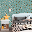 Papier peint animal abeilles bleues