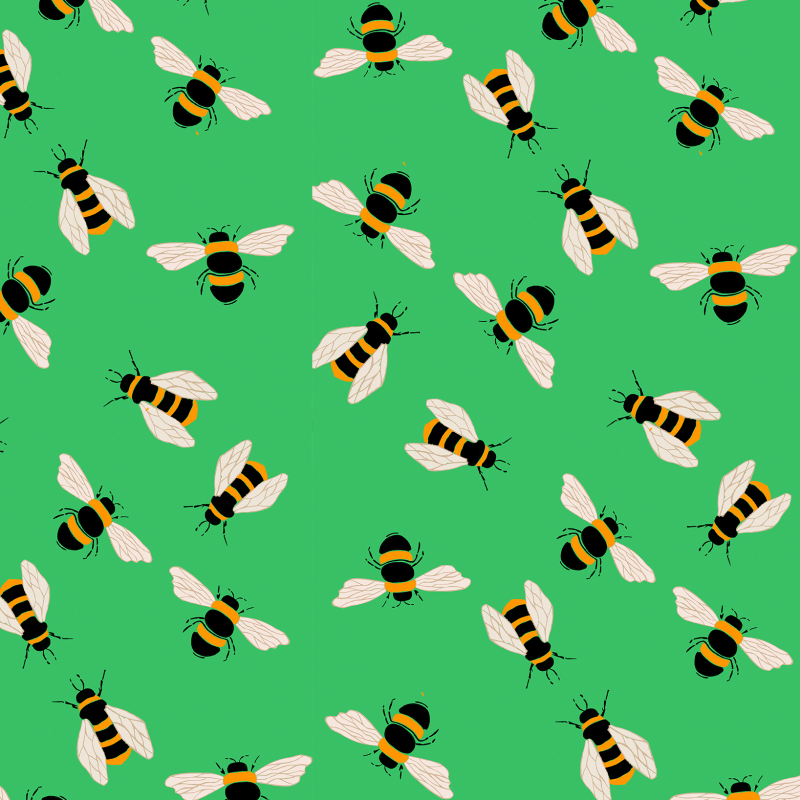 Carta da parati animale con api verdi