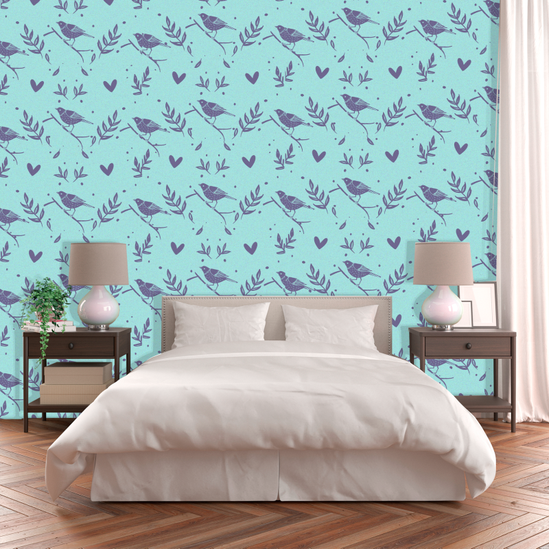Wallpaper Animal Little Birds Sky Blue