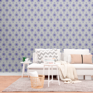 Geometric Sun Blue Wallpaper