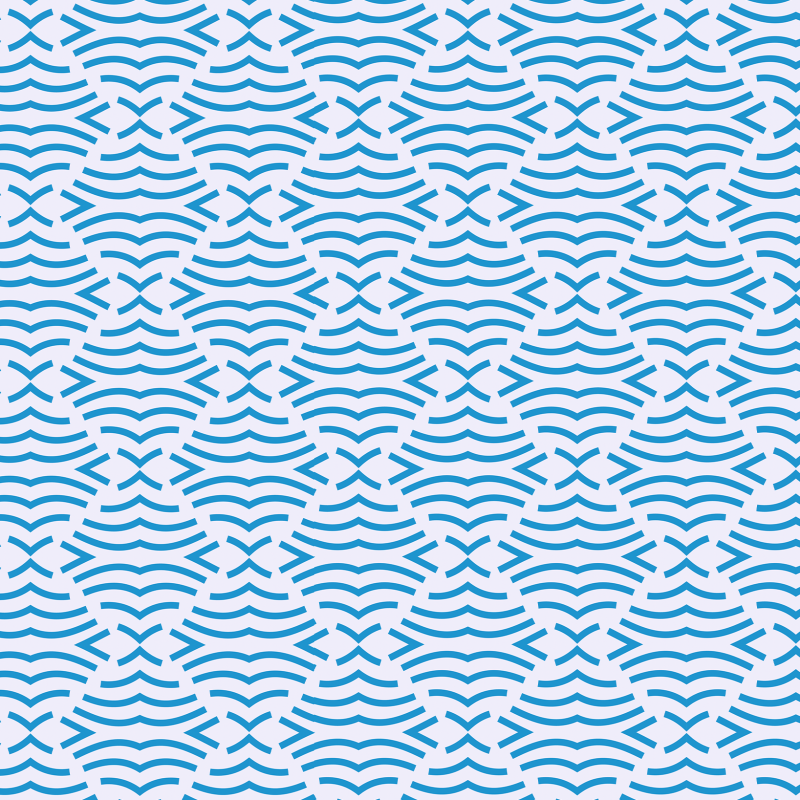 Papier peint géométrique courbes bleues