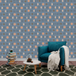 Geometric Bohemian Blue Wallpaper