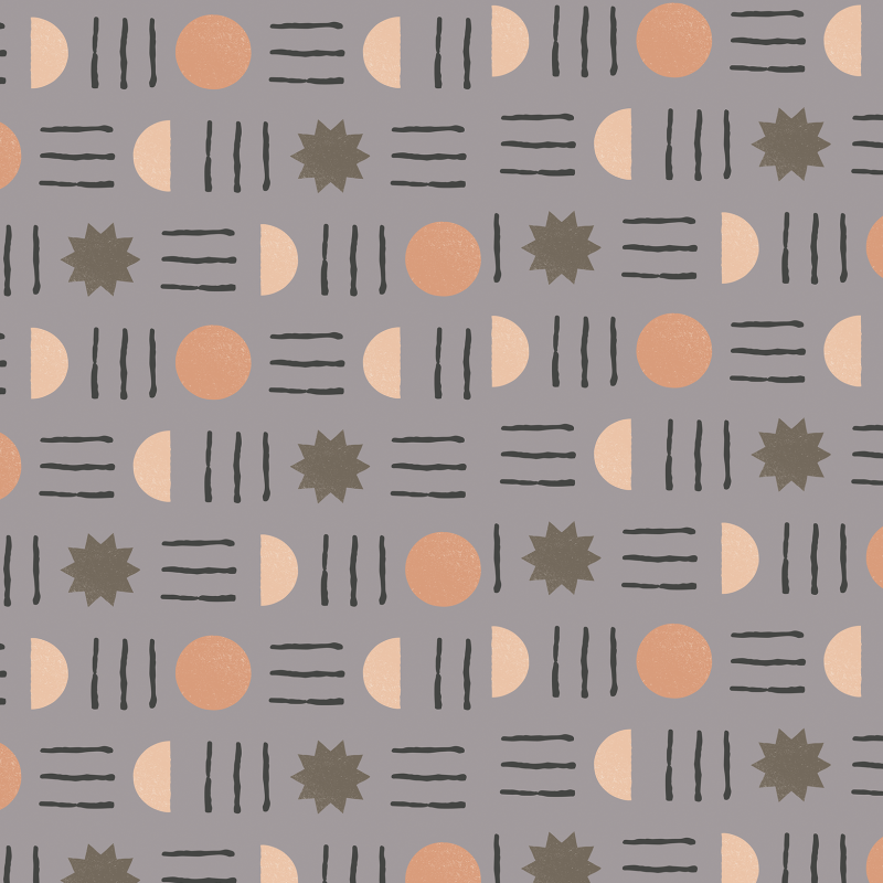 Geometric Bohemian Grey Wallpaper