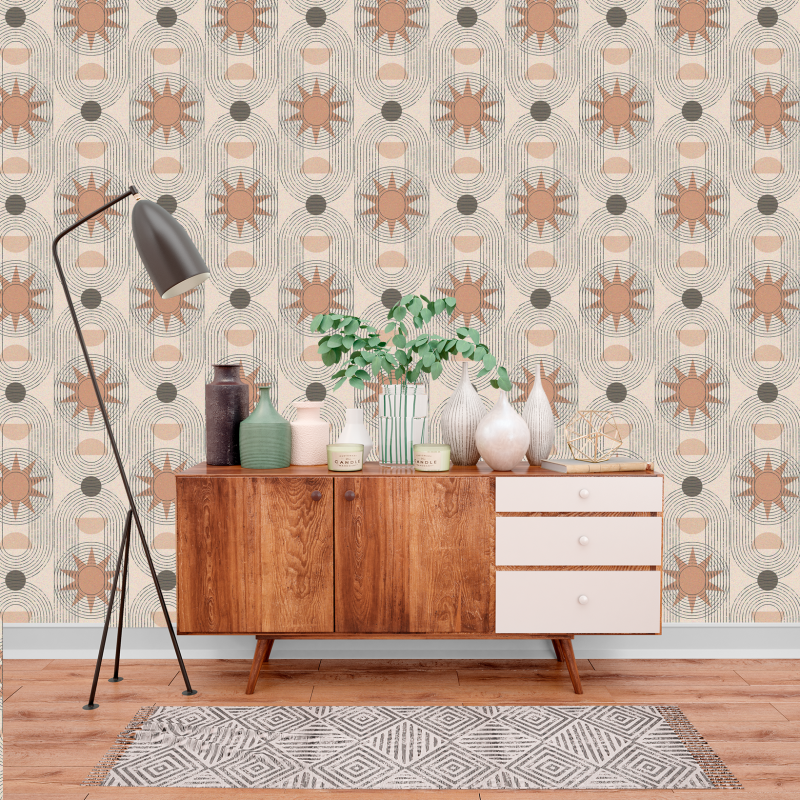 Geometric Boho Earth Tone Wallpaper