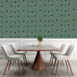 Victorian Wallpaper Hearts Green and Blue