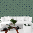 Victorian Wallpaper Hearts Green and Blue