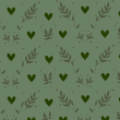 Viktorianische Tapete Grüne Herzen