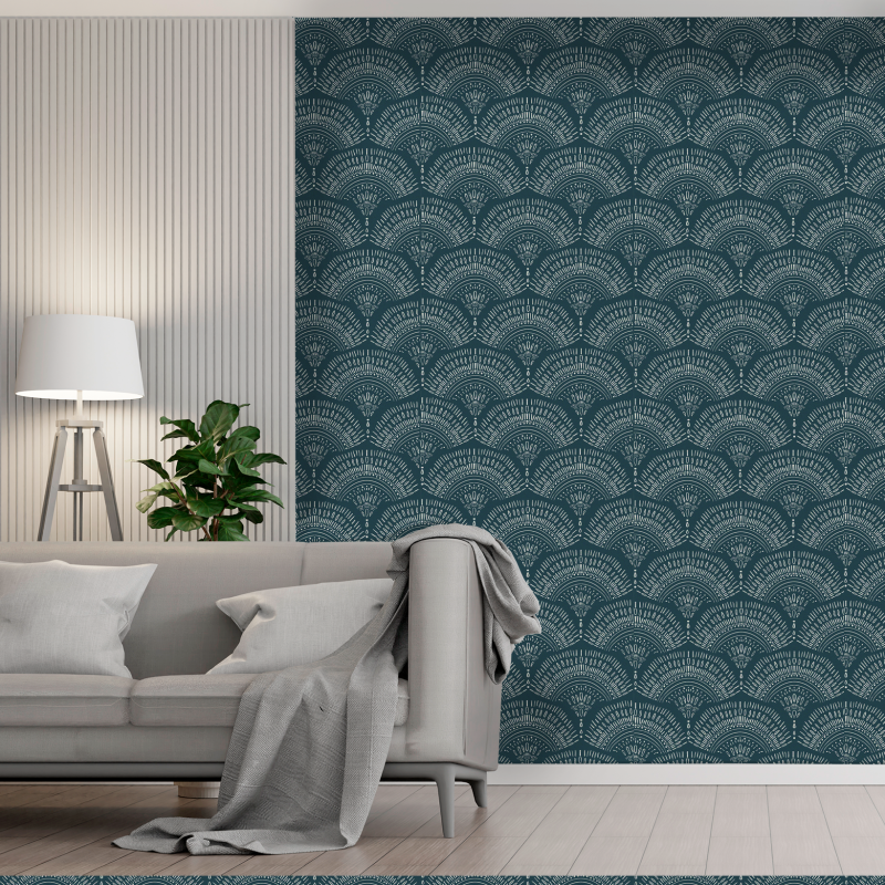 Victorian Boho Blue Wallpaper