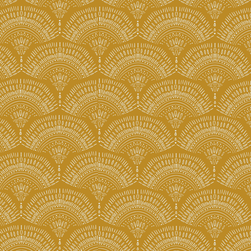 Victorian Boho Mustard Wallpaper