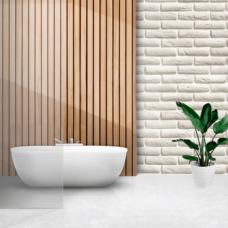 Cream Brick Wallpaper