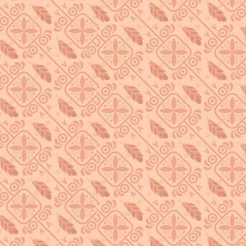 Youthful Wallpaper with Orange Feathers
