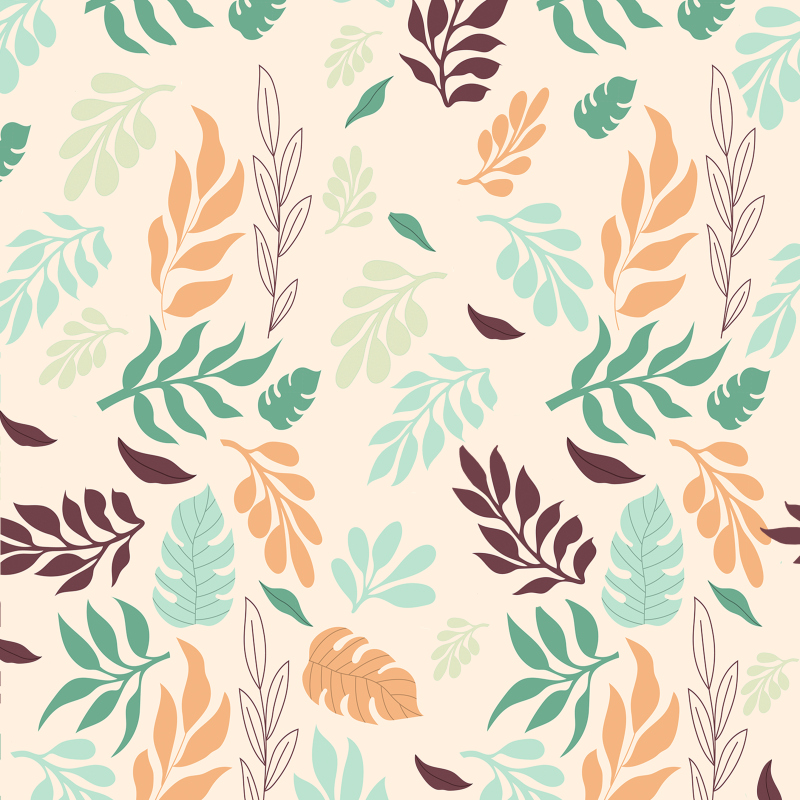 Autumnal Tropical Floral Wallpaper