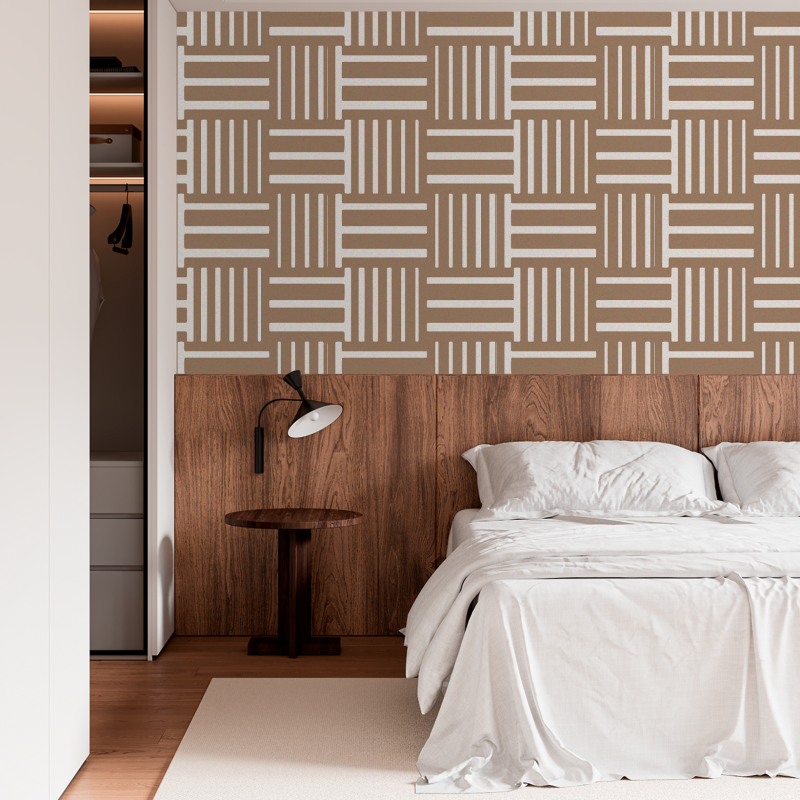 Geometric Coffee Tile Wallpaper