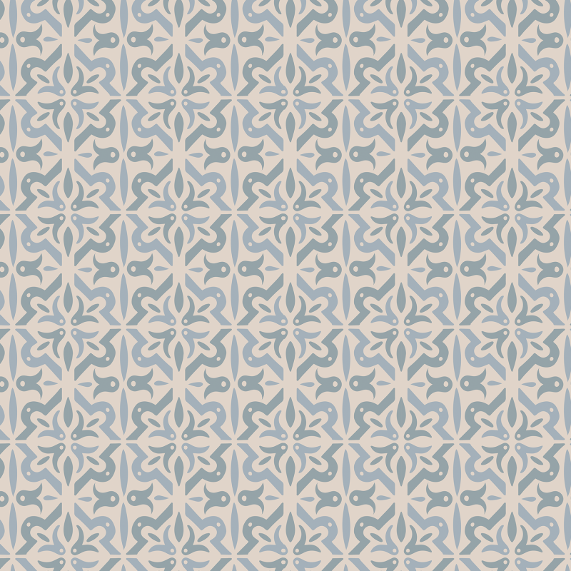 Beige Floral Tile Wallpaper