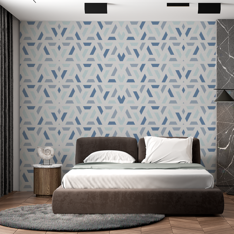 Blauer Abstrakter Geometrischer Gemalter Apfel