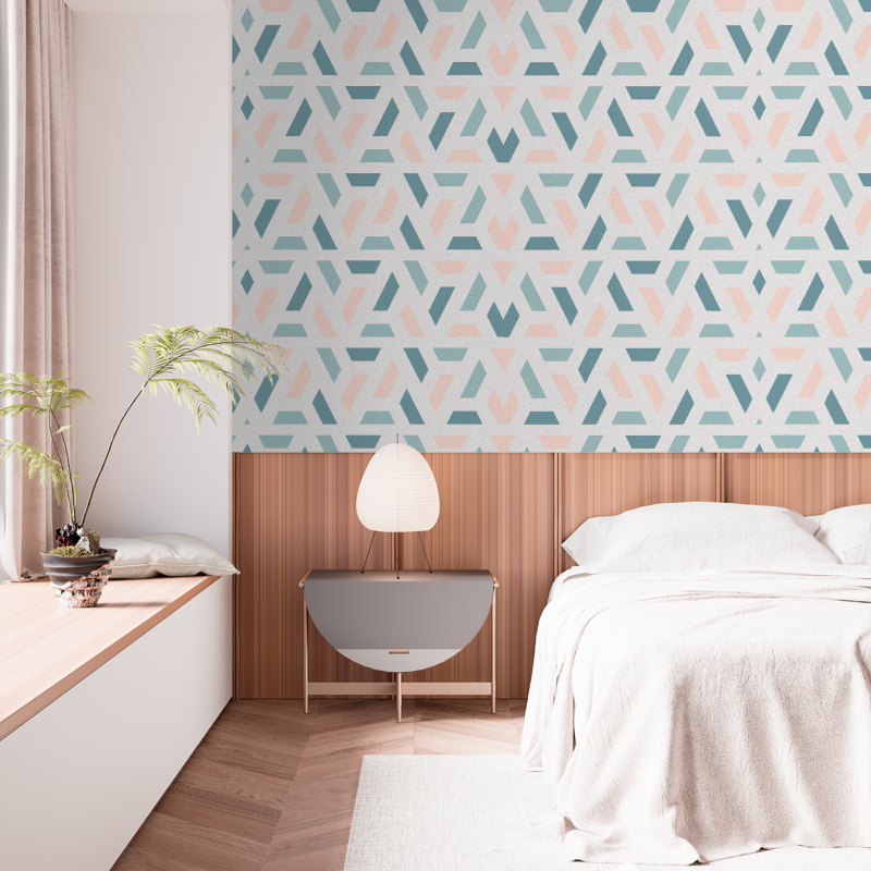 Abstract Geometric Green Wallpaper