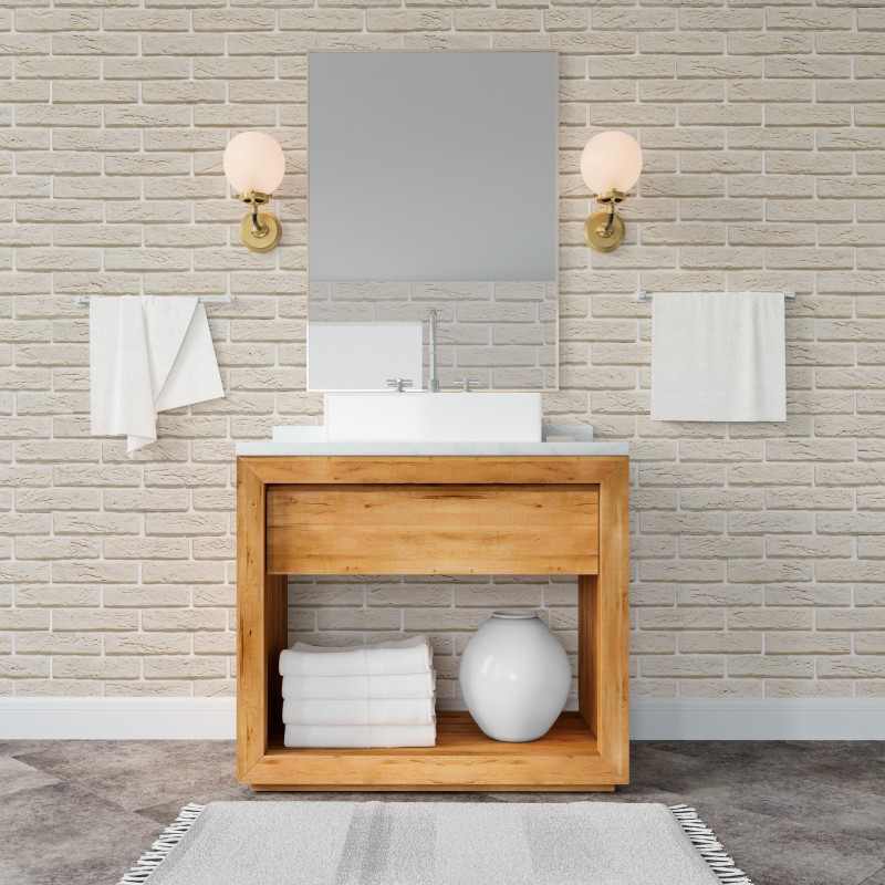 Papel Pintado Ladrillo Beige Pequeño