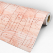 Papier peint géométrique en marbre rose