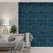 Papel Pintado Geométrico Azul y Dorado