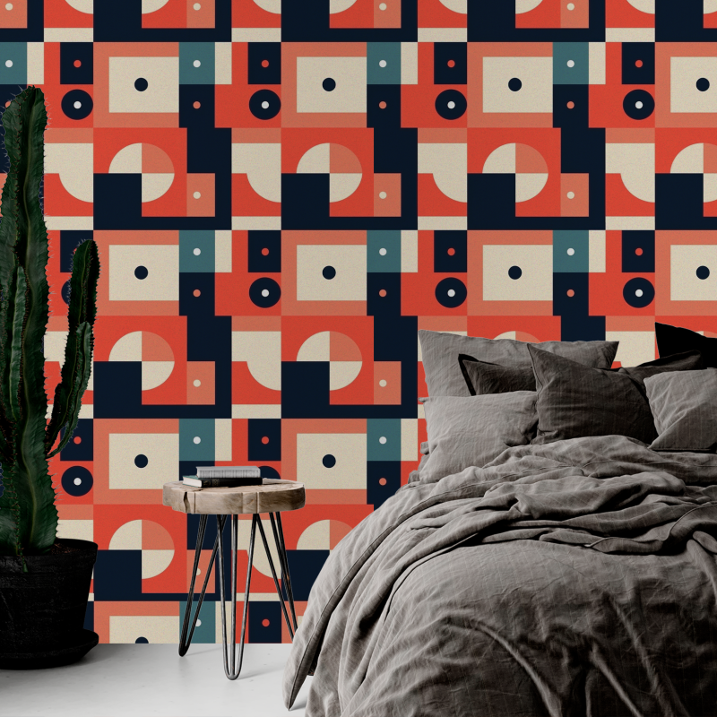 Papel Pintado Geométrico Bauhaus