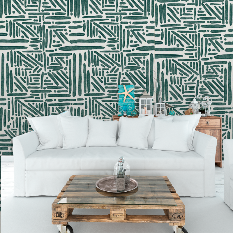 Geometric Abstract Green Wallpaper