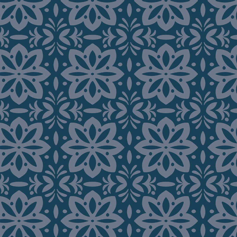 Victorian Blue Floral Wallpaper