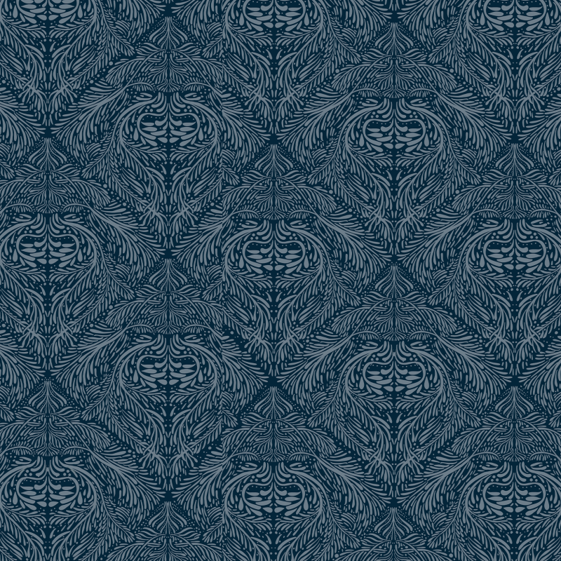 Victorian Navy Blue Wallpaper
