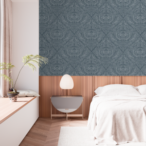 Victorian Steel Blue Wallpaper