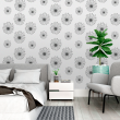 Floral Dandelions White Wallpaper