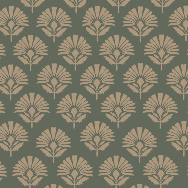 Victorian Olive Green Floral Wallpaper