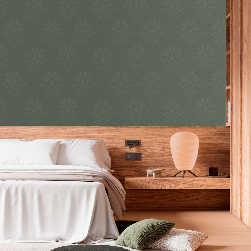 Victorian Green Floral Wallpaper