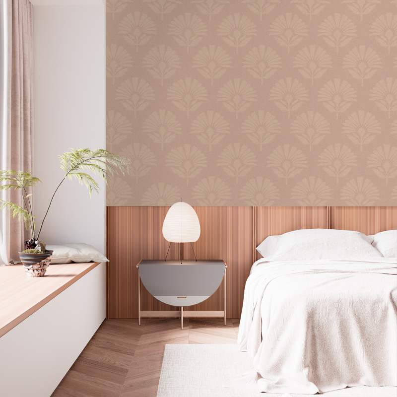 Papel Pintado Floral Victoriano Salmón Claro