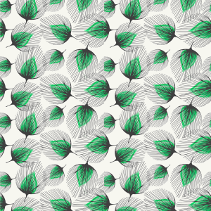 Floral Wallpaper Green Feather