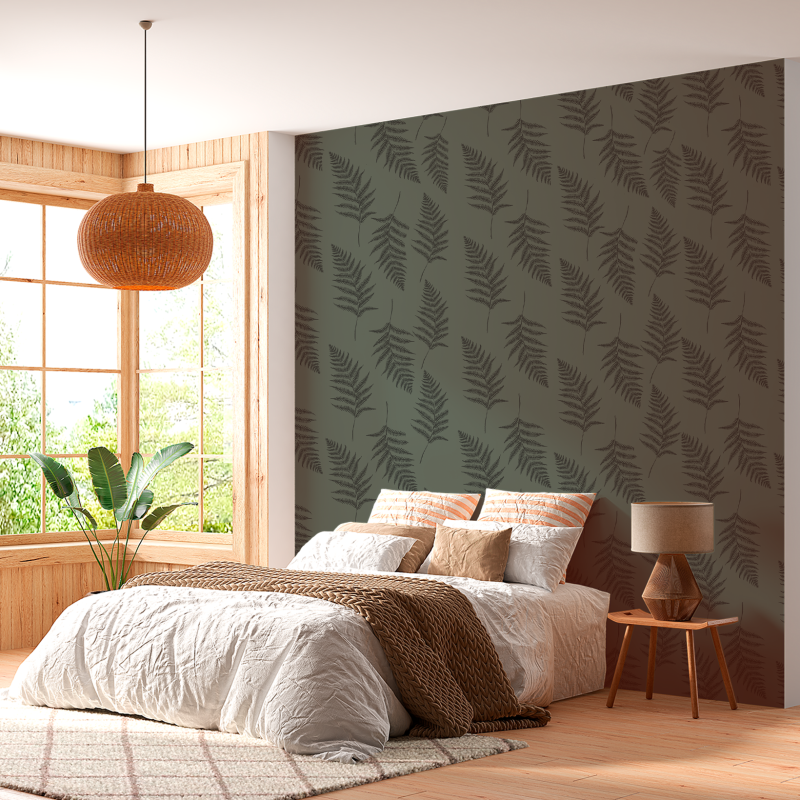 Papel Pintado Floral Acacia Verde