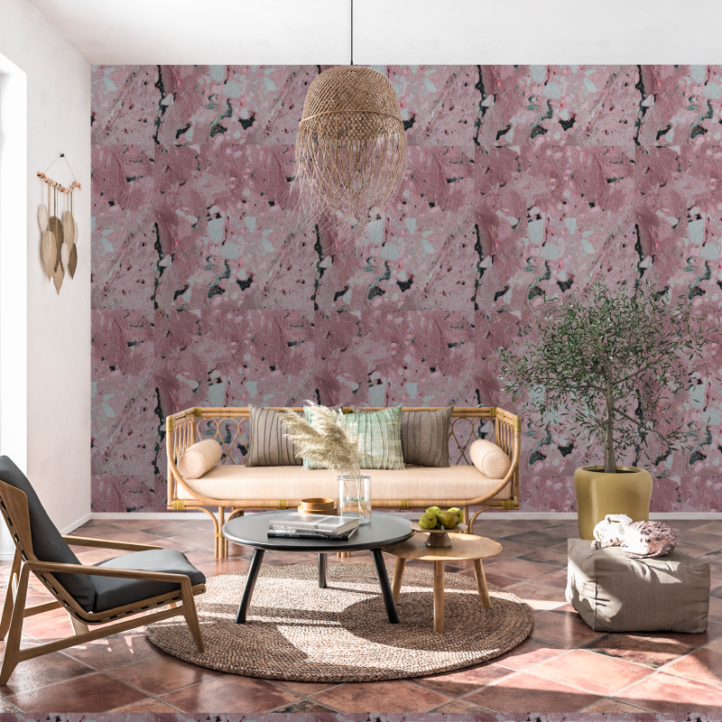 Papier peint en pierre de granit rouge