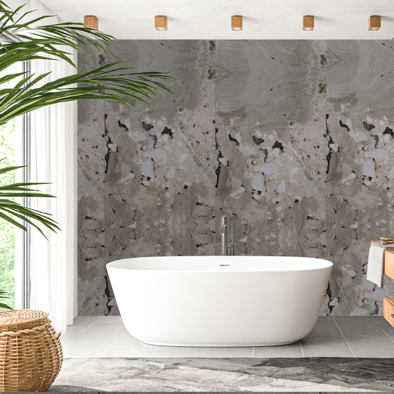 Papel Pintado Piedra Granito Gris