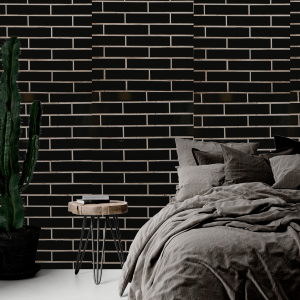 Papier Peint Briques Noires