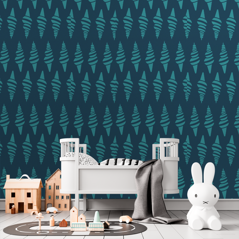 Carta da parati per bambini Oceano Blu