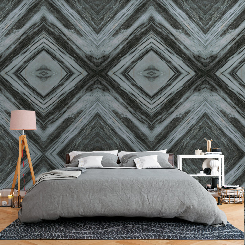 Geometrische Steinblaue Tapetentextur