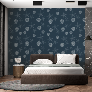 Blau Meeresschalen Tier Tapete